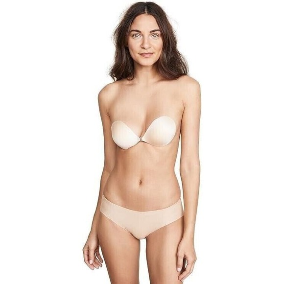 NuBra Adhesive Seamless Push Up Bra FAIR C Molded Pads Backless Strapless Formal - Picture 3 of 3